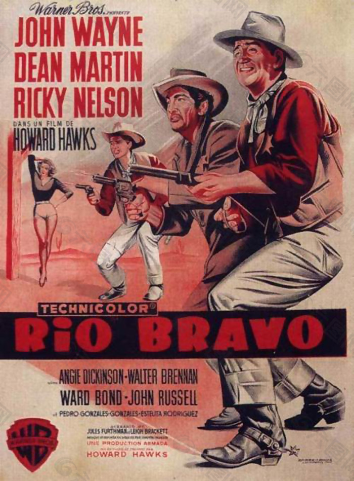 位图 欧美怀旧 老电影海报 RIO BRAVO 免费素材
