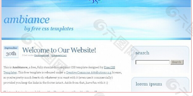 蓝色环境信息网页模板