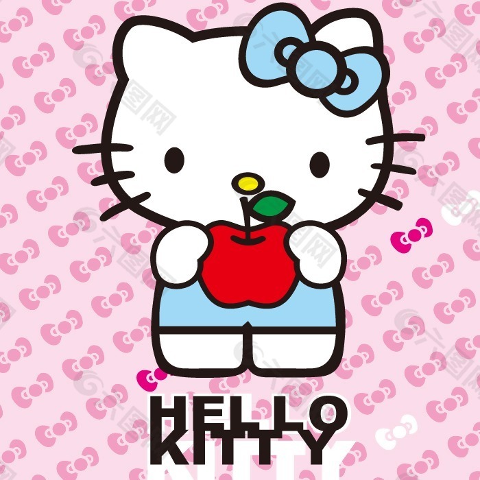 印花矢量图 可爱卡通 卡通形象 HELLO KITTY 免费素材