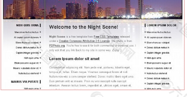 夜景主题企业网页模板