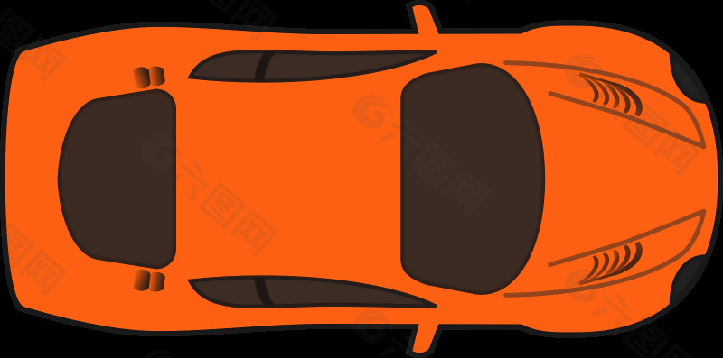 橙色赛车（俯视图）