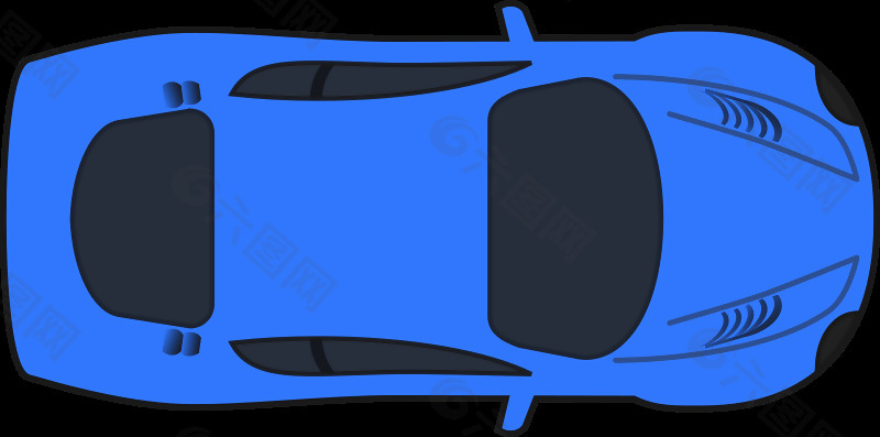 深蓝色的赛车（俯视图）