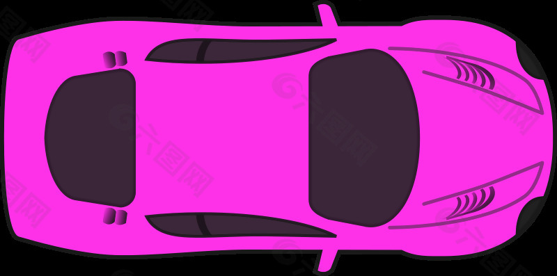 粉红色的赛车（俯视图）