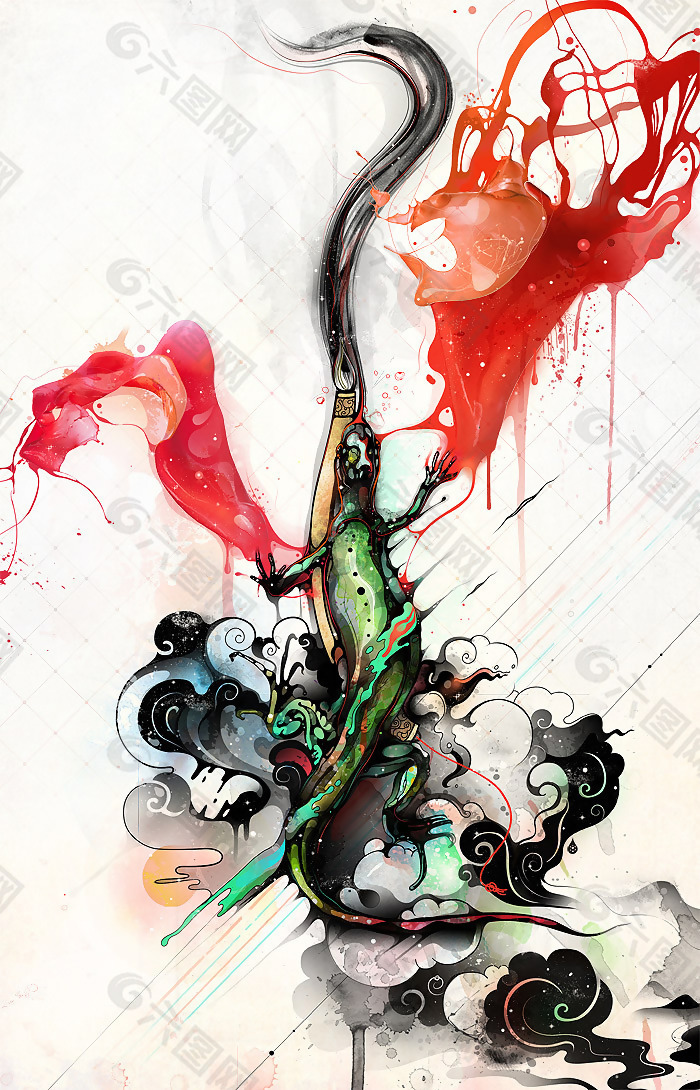 位图 插画 插画师 Saltyshadow 蜥蜴 免费素材
