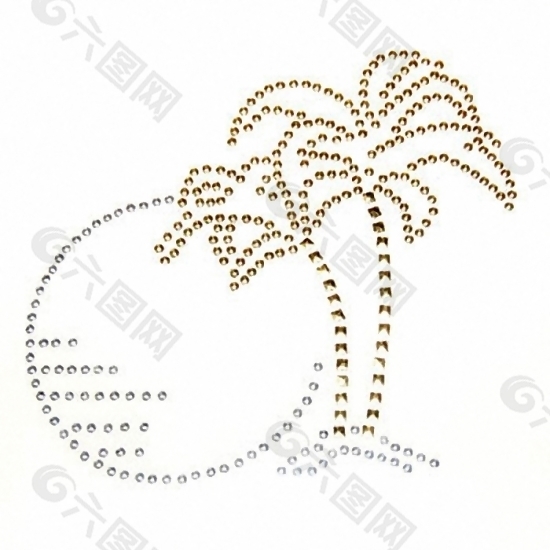 铆钉 海岛 椰树 太阳 热带风格 免费素材