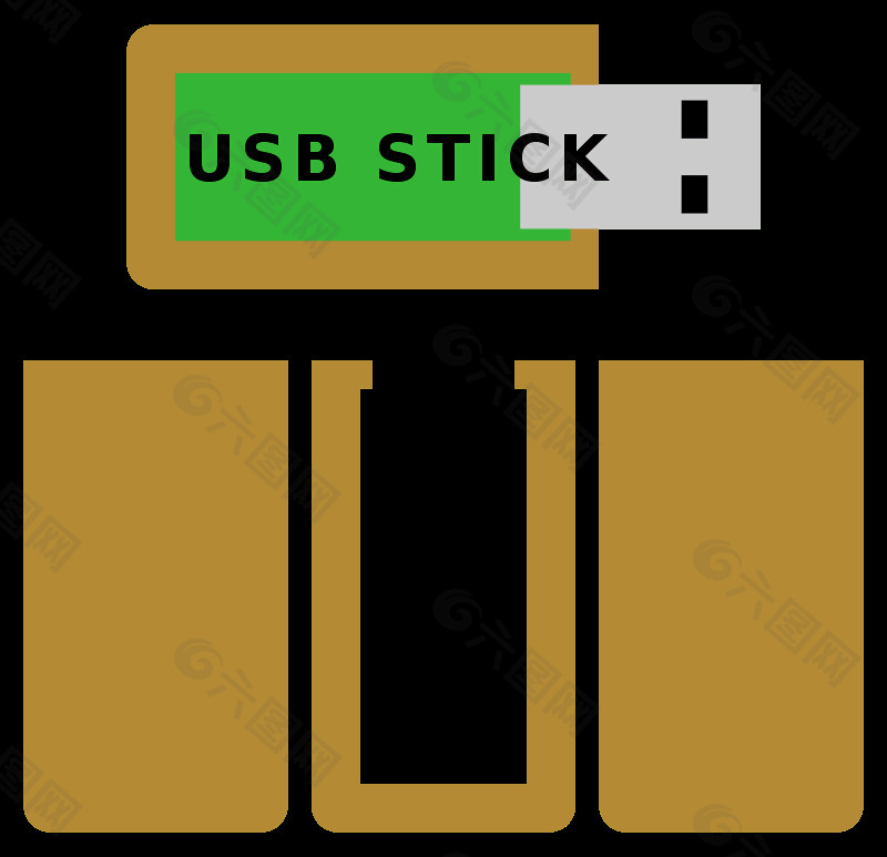 USB棒，为自己的木壳的原始尺寸