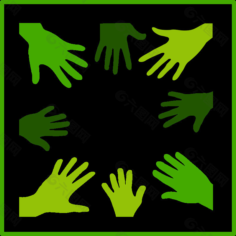 生态绿色团结图标