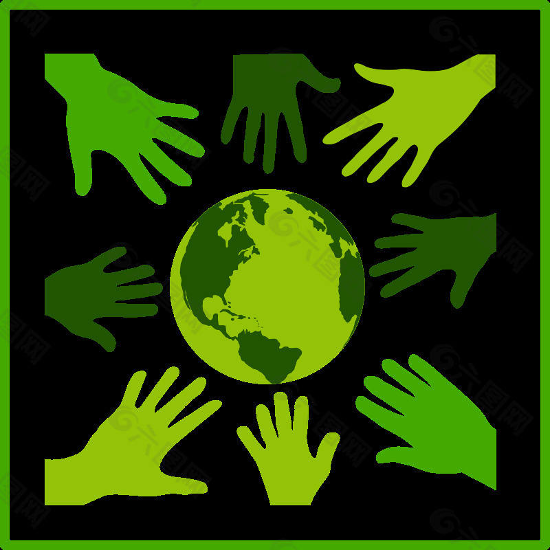 生态绿色团结图标