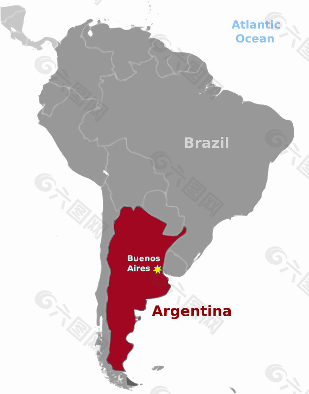 阿根廷在地图上的位置图片