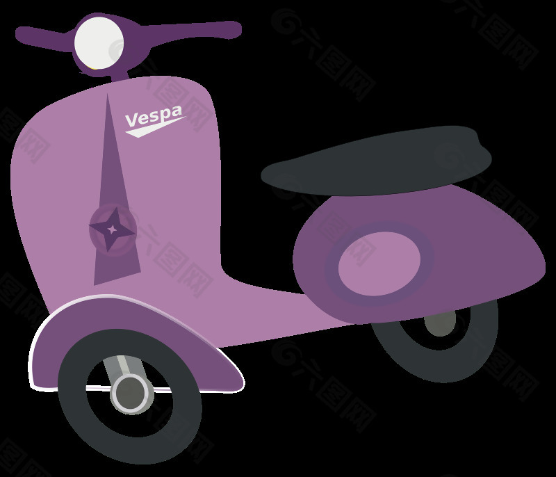 紫色的Vespa滑板车