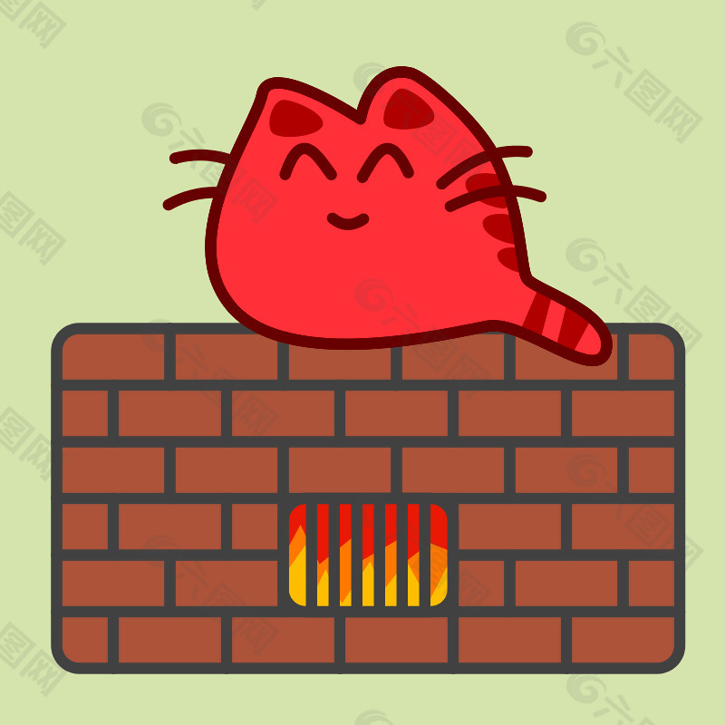 开心猫在温暖的烤箱