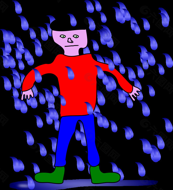 男人站在雨中