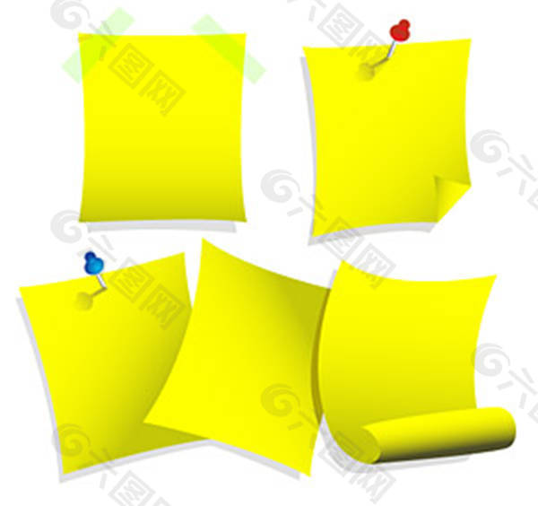 黄色卷纸矢量素材