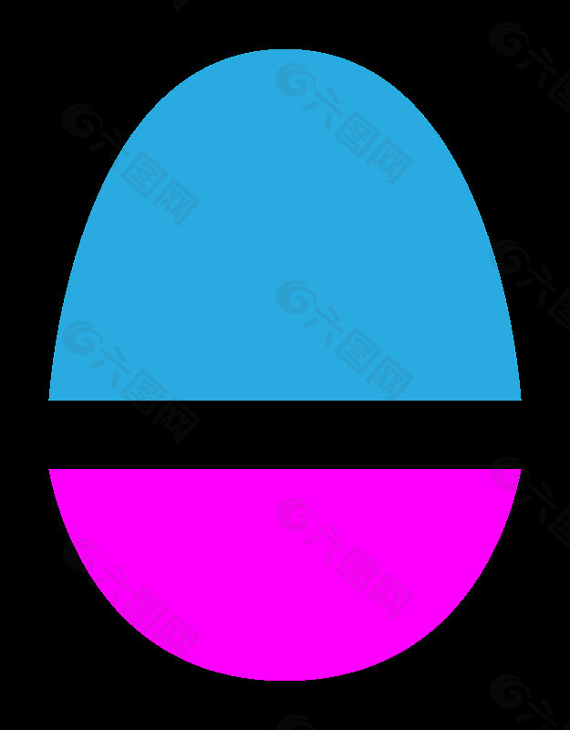 红色和蓝色的蛋。