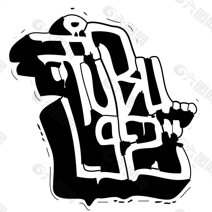 位图 靓仔装 T恤图案 文字 英文 免费素材