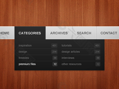 简单导航菜单psd素材