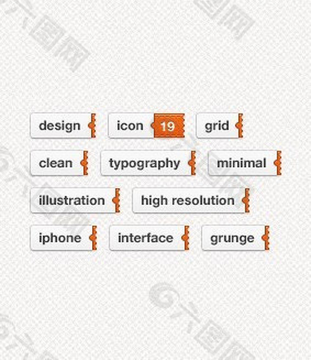 网络标签psd素材