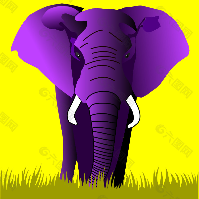 大象的紫色，黄色