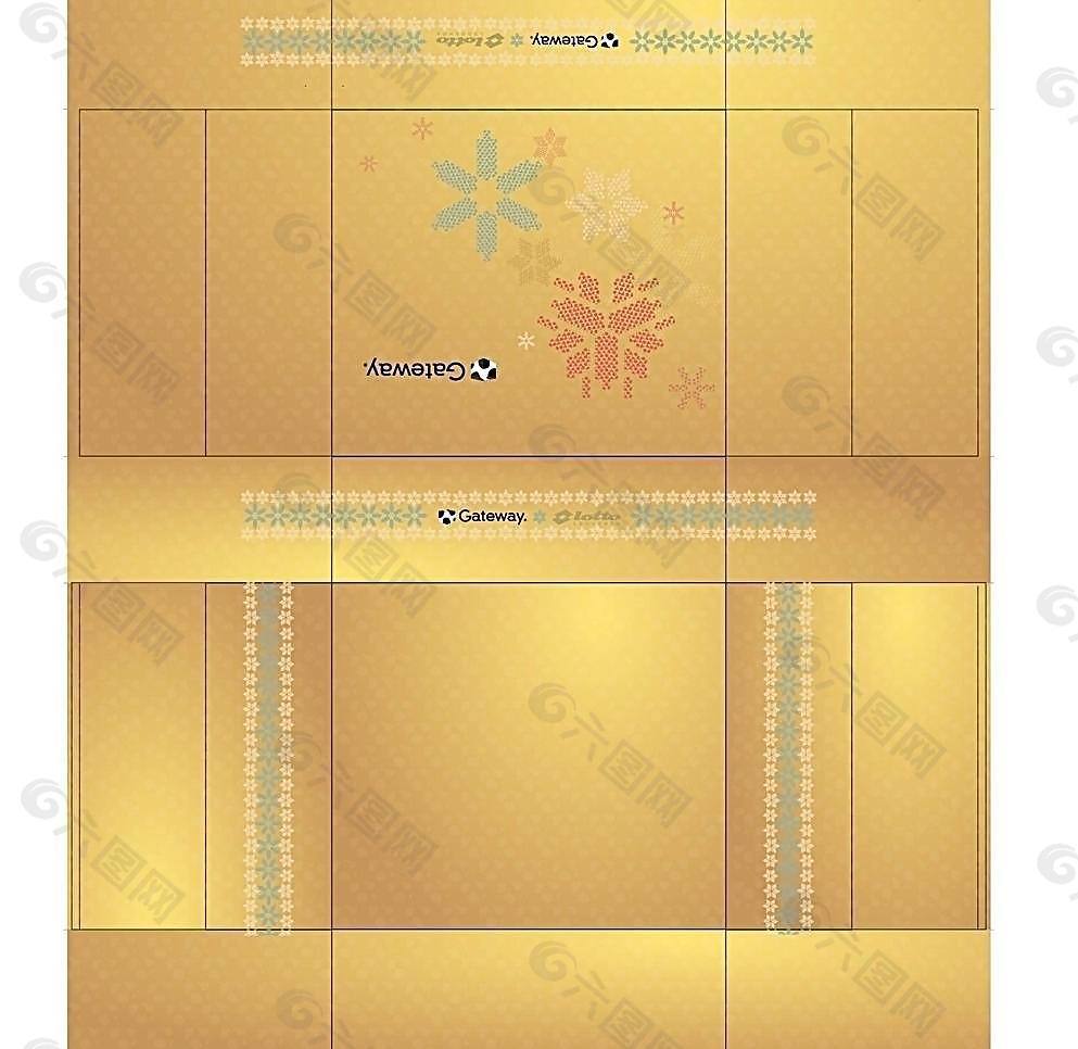 金黄色花纹包装盒设计