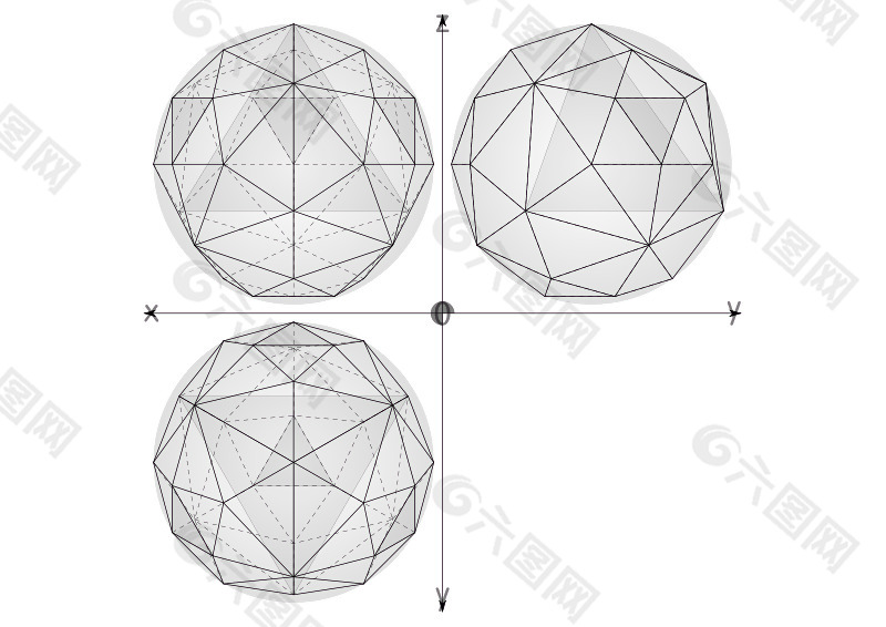 测地线球体递归从四面体，多层次