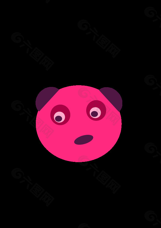 粉红色熊猫脸