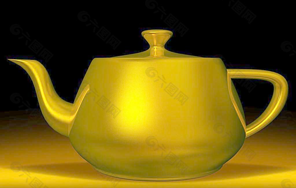高清黄金质感茶壶图片