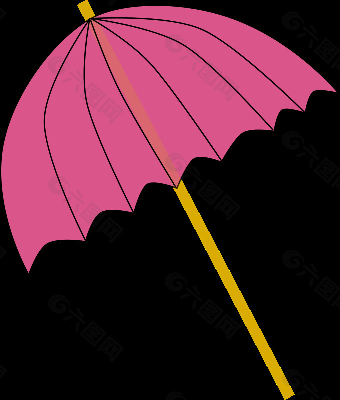 粉红色的透明遮阳伞伞/