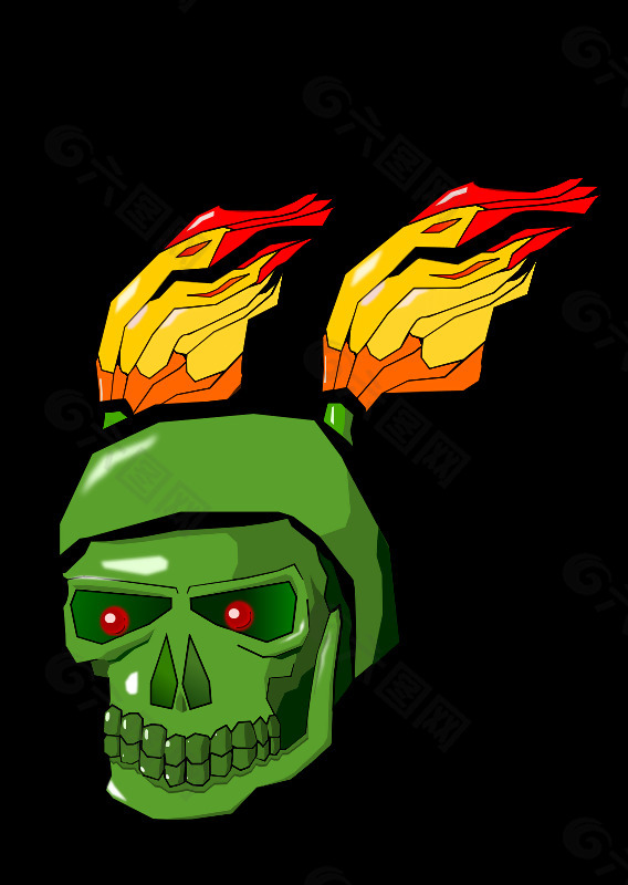 绿色火焰骷髅