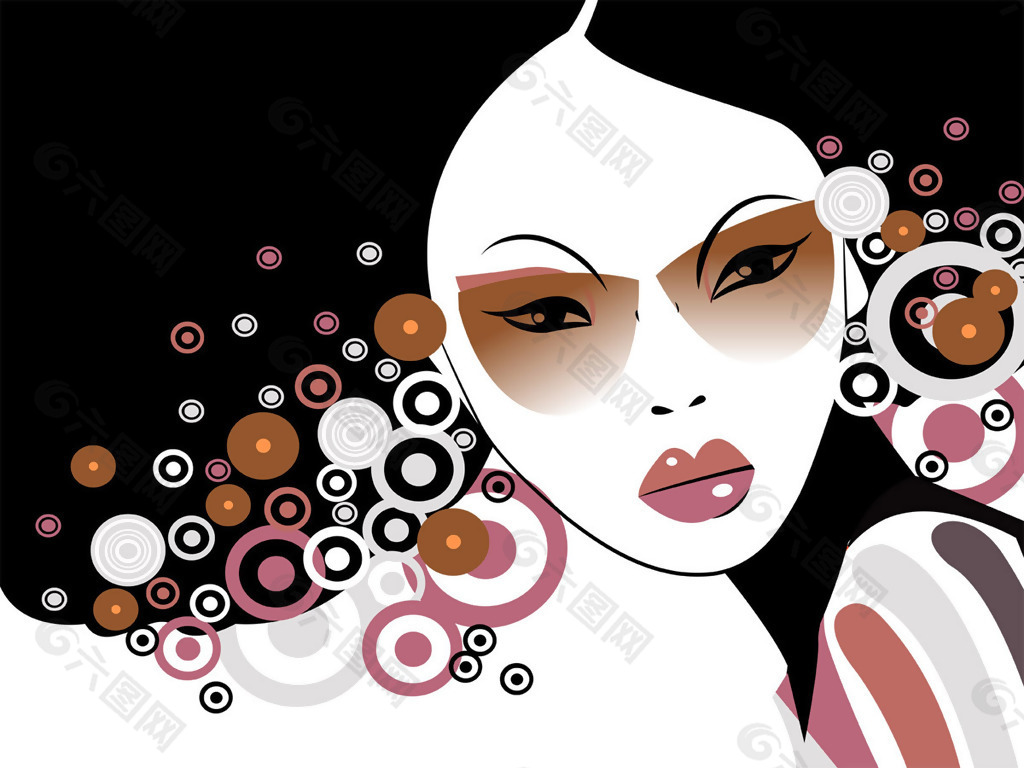 位图 抽象人物 插画 美女 时尚 免费素材