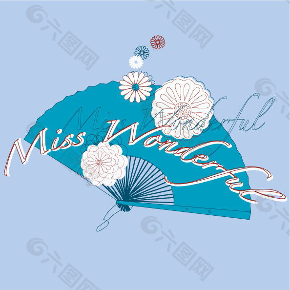 印花矢量图 文字 英文 花朵 色彩 免费素材