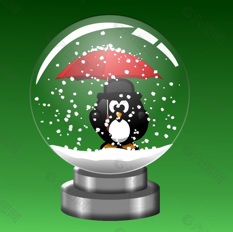 雪球-企鹅带伞