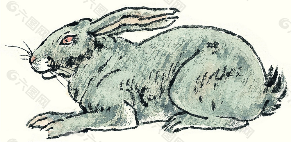位图 动物 兔子 色彩 灰色 免费素材