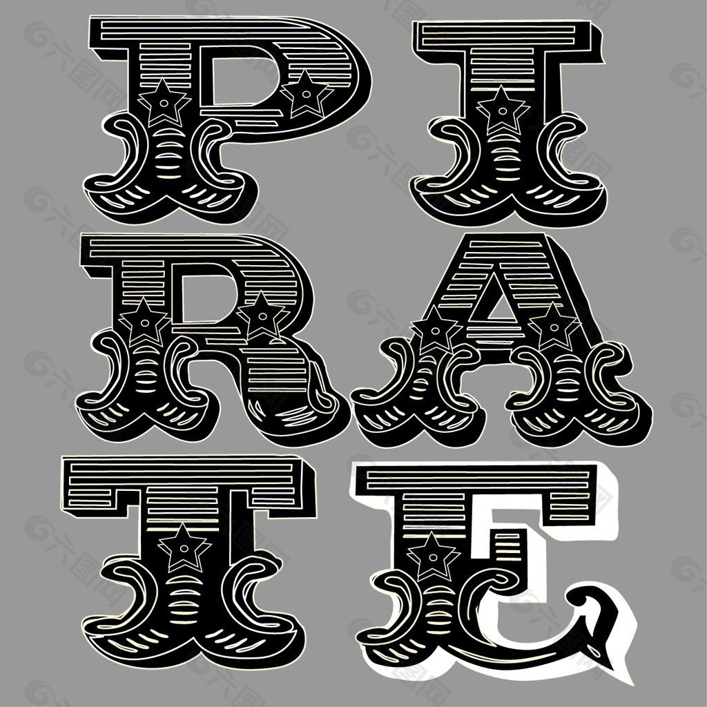 印花矢量图 文字 英文 字母 色彩 免费素材