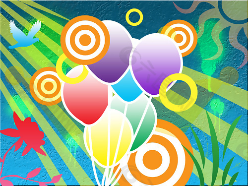 位图 色彩 五彩斑斓 气球 圆圈 免费素材
