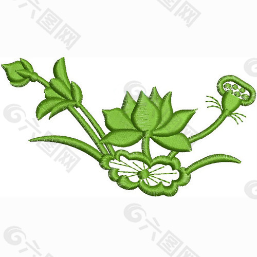 绣花 植物 花 荷花 色彩 免费素材