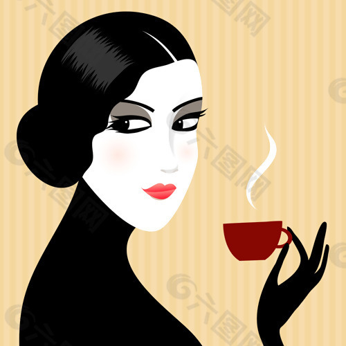 印花矢量图 女人 抽象人物 免费素材