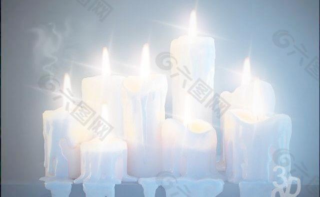Candles 7 只白蜡烛
