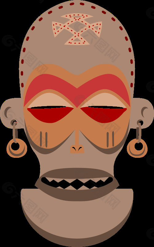 非洲的面具。乔克维语，安哥拉，扎伊尔