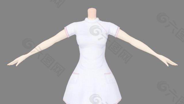 护士裙 09 （白 粉红 两色）Tech48