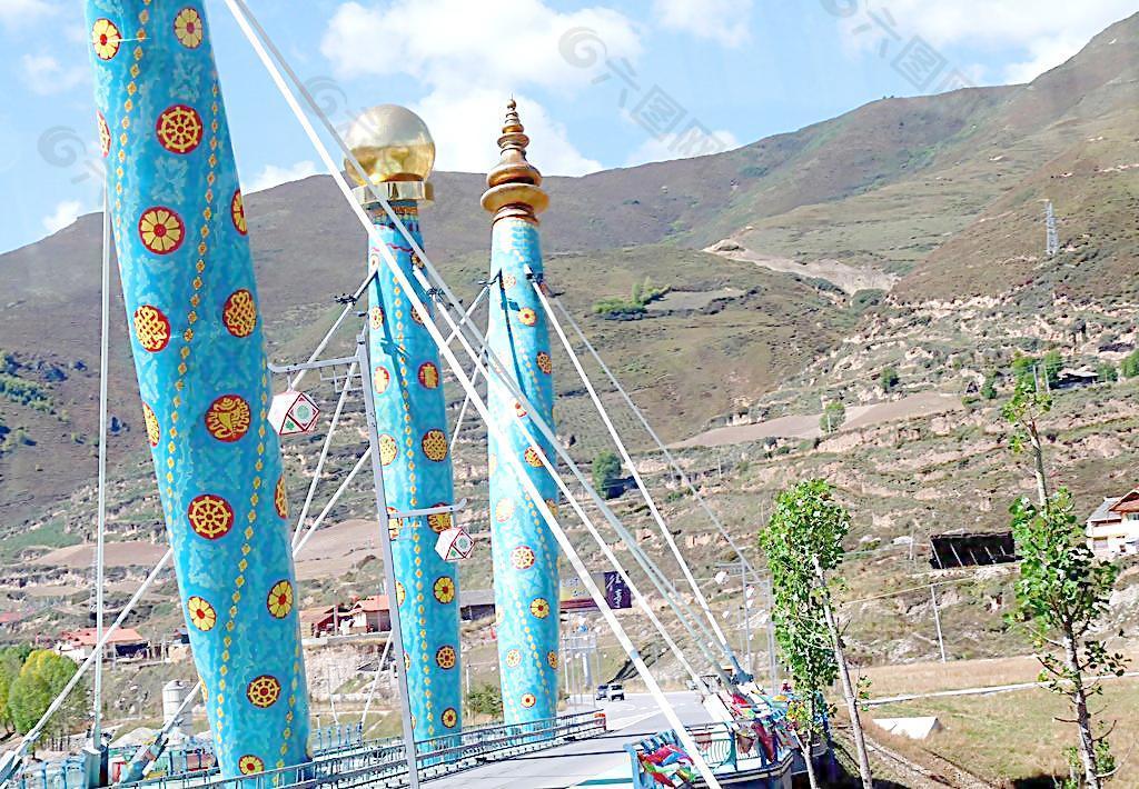 藏族特色桥图片