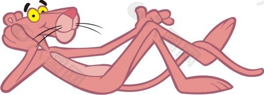 印花矢量图 卡通动物 粉红豹可爱卡通 色彩 朱砂红 免费素材