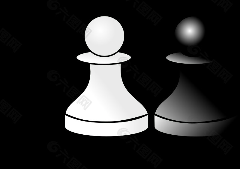 黑色和白色的棋子D R