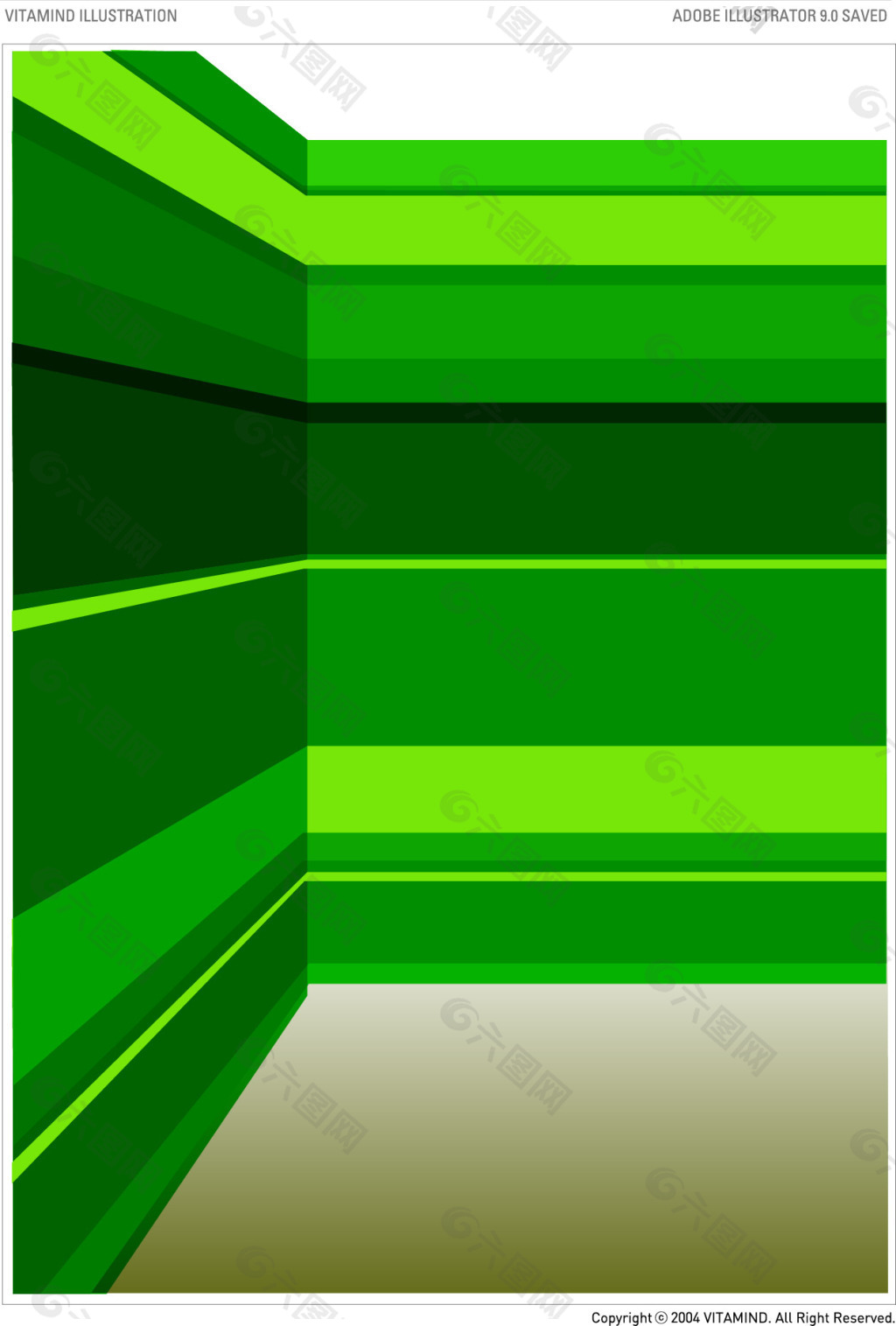 绿色折线立体背景