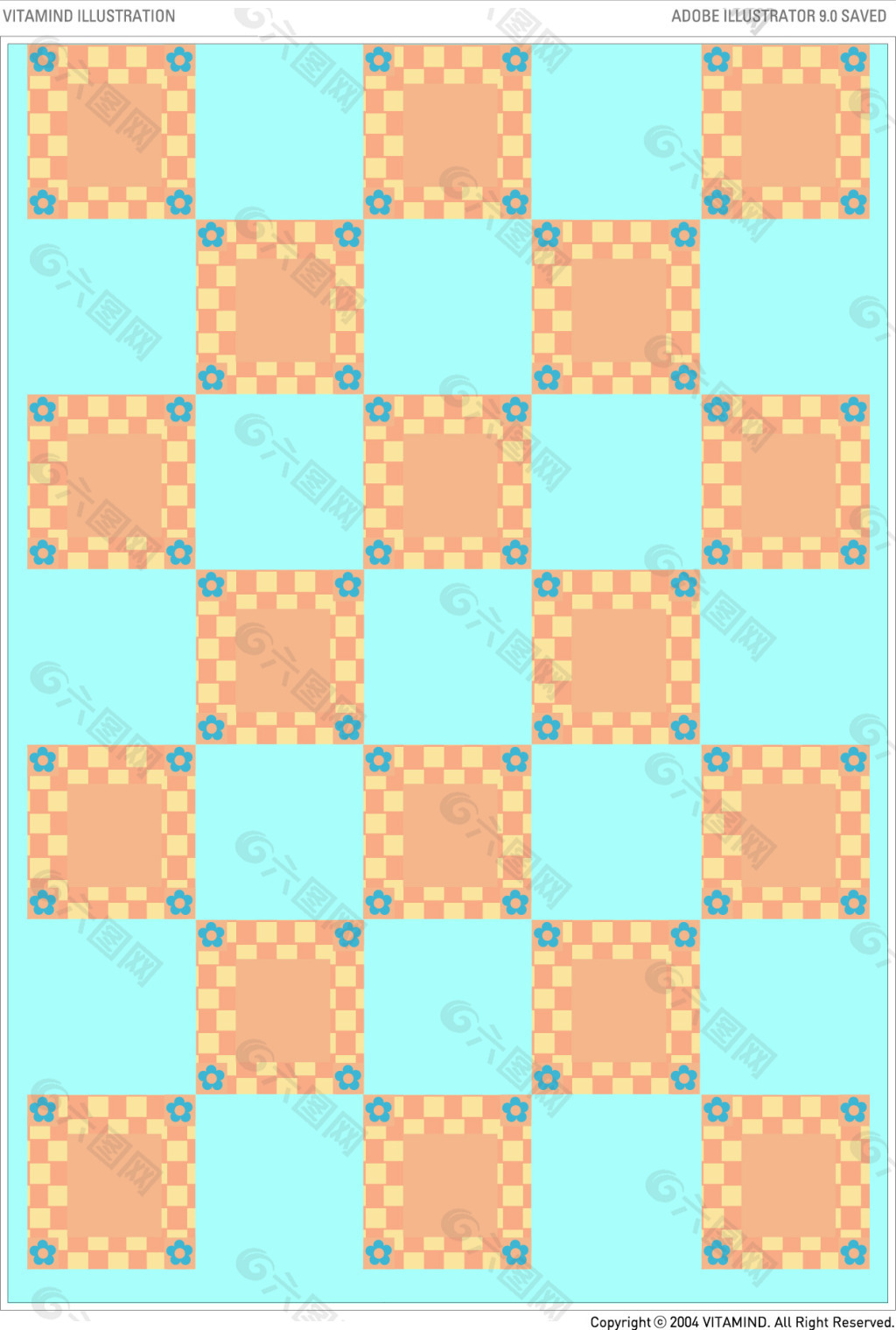 蓝黄方块组合背景