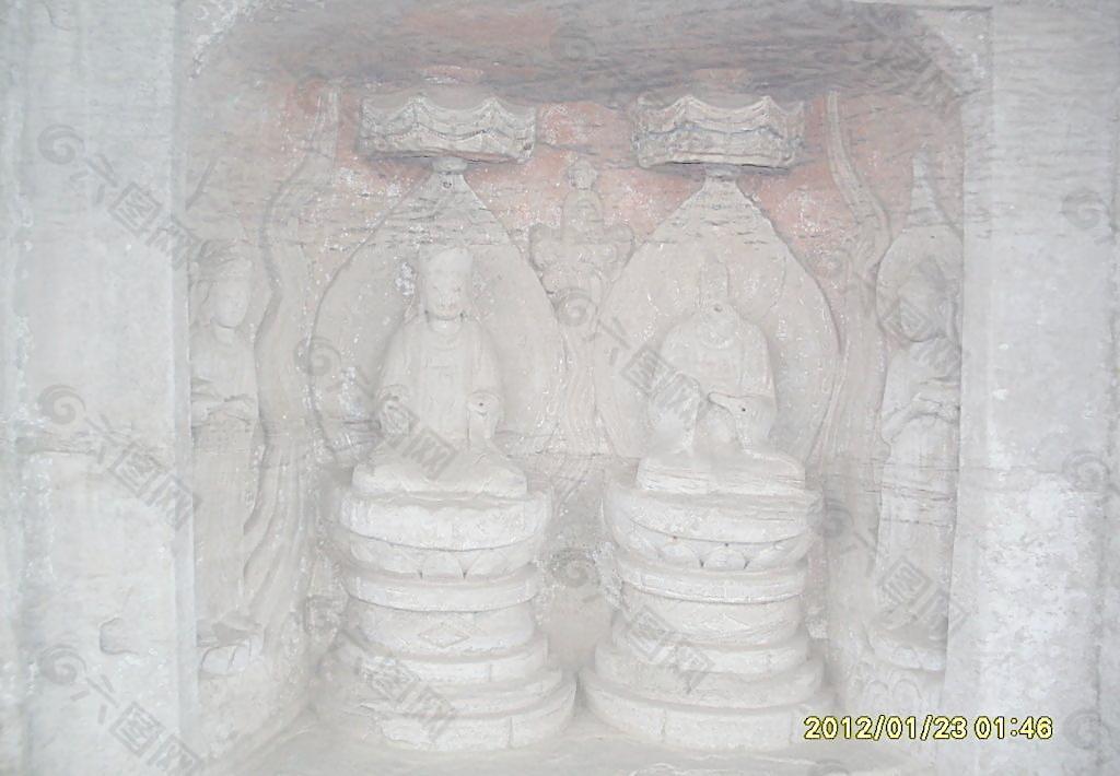 大足石刻 观音菩萨 地藏菩萨龛图片
