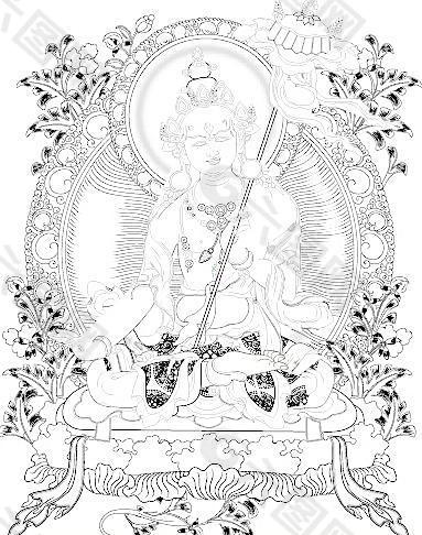 唐卡 大白伞盖佛母图片