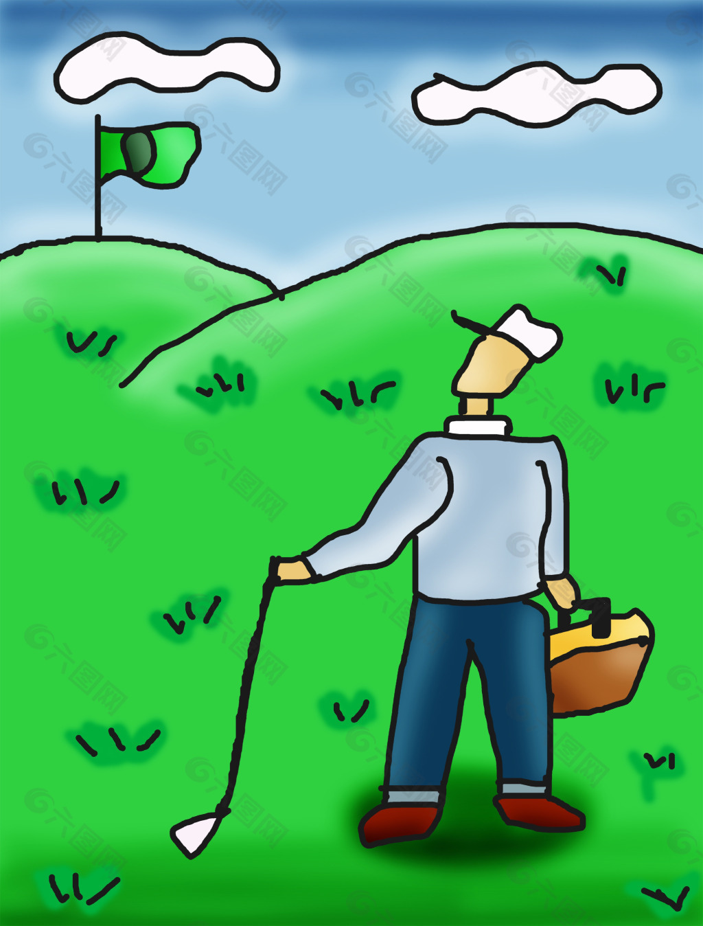 打高尔夫球漫画