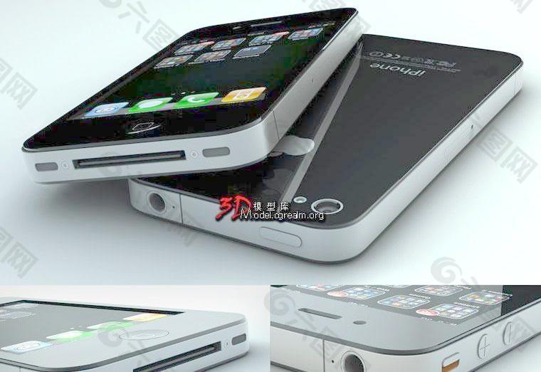 苹果第四代手机 iPhone 4 (高精细的模型)