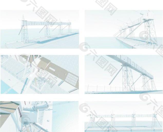 港口塔吊 3D Industrial Buildings 012(高精度)