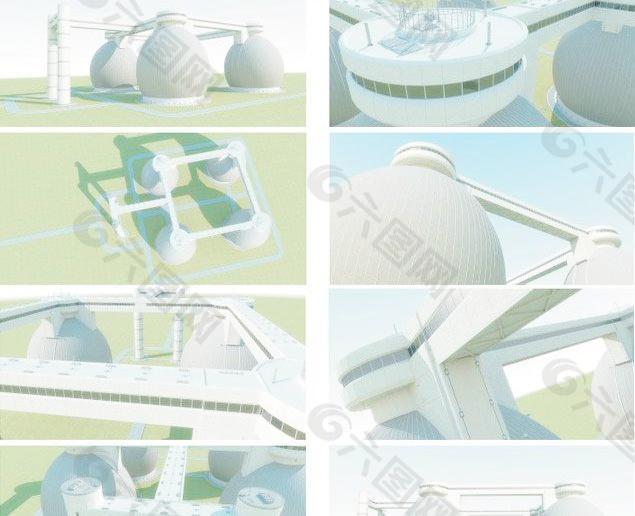 工业厂房 3D Industrial Buildings 009(高精度)